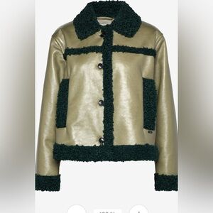 Scotch & Soda Faux Leather Vinyl Jacket Green Size Medium